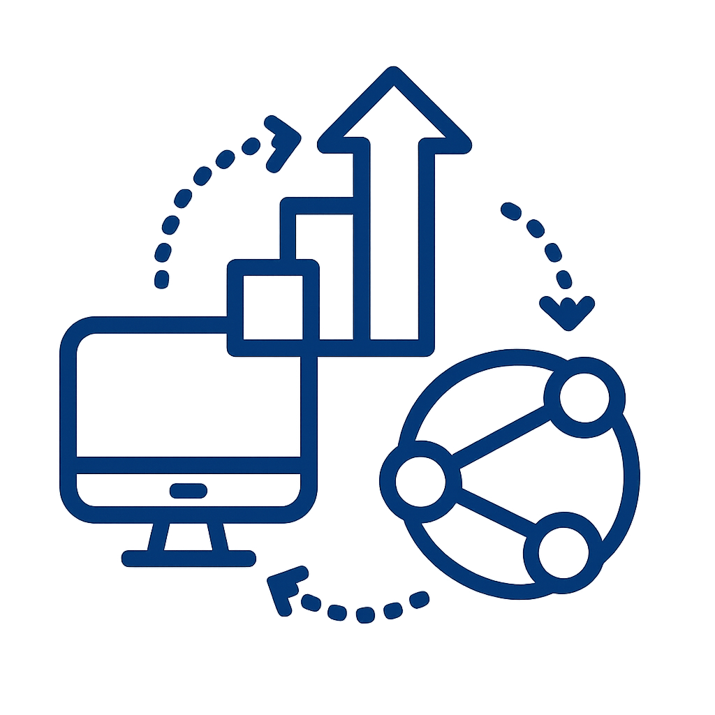 lineart lineart an icon using thick line work and the color 094c8b and clear It will depict scalable with flexible intergration Do NOT use words lette-1