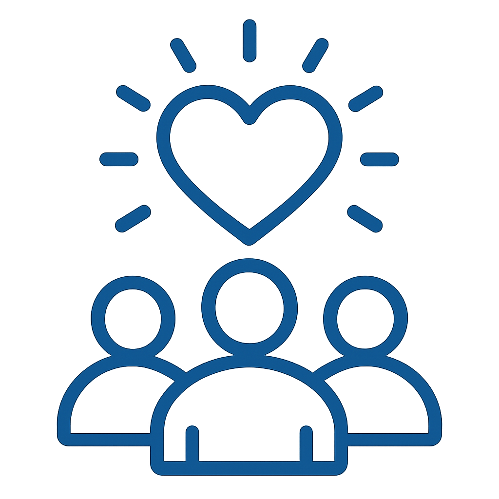 lineart an icon using thick line work and the color  094c8b and clear It will depict millions of lives improved  Do NOT use words letters or numbers-2